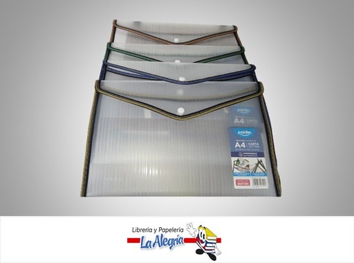 [7453038423991] SOBRE PLASTICO CON BROCHE PORTA DOCUMENTOS FL22273 CARTA MARCA POINTER