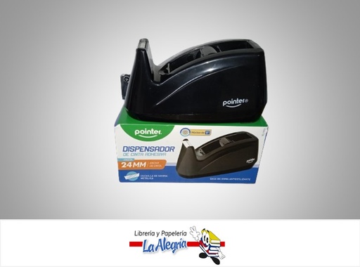 [7453038421881] DISPENSADOR DE CINTA ADHESIVA TD1910, 24MM NEGRO MARCA POINTER