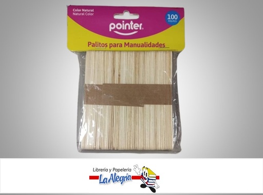 [7453038474160] PALETA MADERA 110X10MM NATURAL 100UND MARCA POINTER