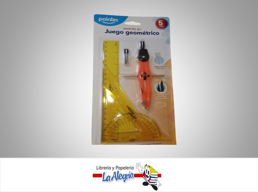 [7453038431781] JUEGO GEOMETRICO CON COMPAS RU-020C SET 5 PZA MARCA POINTER