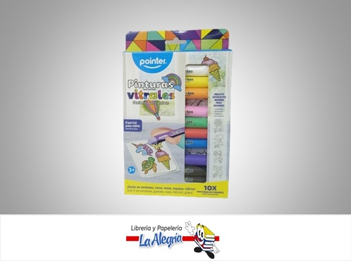 [7453038419628] PINTURA PARA VITRALES WPS-2332 PAQ 10 UND MARCA POINTER