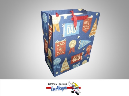 [763795773619] BOLSA DE REGALO KRAFT 26.5X33CM DAD #1 AZUL MARCA HALLMARK