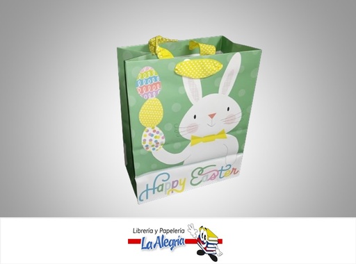 [763795616947] BOLSA DE REGALO KRAFT 19.5X24CM CONEJO DE PASCUA  MARCA HALLMARK