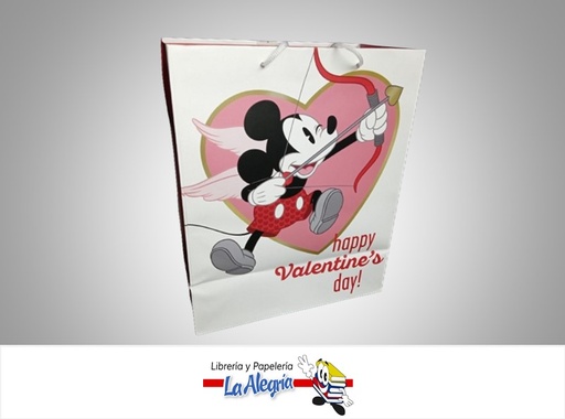 [763795766215] BOLSA DE REGALO 26.5X33CM HAPPY VALENTINES DAY MICKEY MOUSE MARCA HALLMARK