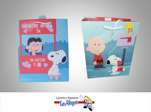 [763795820023] BOLSA DE REGALO 19.5X24CM VALENTINE ADVICE SNOPY MARCA HALLMARK