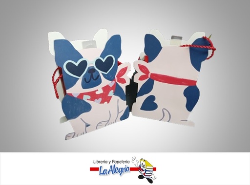 [763795819669] BOLSA DE REGALO 16X22CM PERRO CORAZON AZUL MARCA HALLMARK