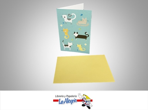 [TARJEGATO] TARJETA DE REGALO GATO TURQUESA MARCA HALLMARK
