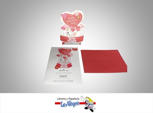 [726528393492] TARJETA DE REGALO SNOPY CON MUSICA HAPPY VALENTINE´S DAY 3D MARCA HALLMARK