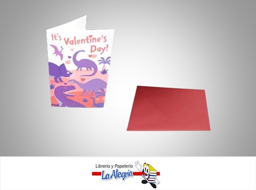 [TARJEDINOSAUR] TARJETA DE REGALO DINOSAURIO IT´S VALENTINE´S DAY MARCA HALLMARK