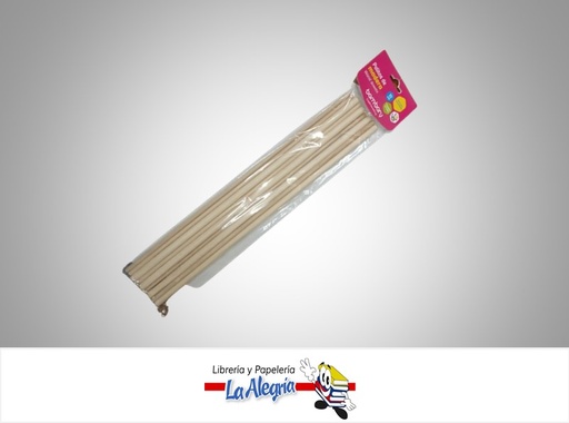 [7453086114858] PALITO DE MADERA REDONDO MIXTO 324690740 PAQ 10 UND MARCA BAMBARY