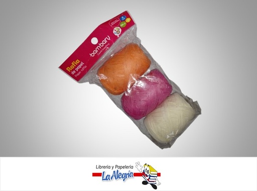 [7453086110256] RAFIA DE PAPEL 712-0550/052 MULTICOLOR PAQ 3 UND BAMBARY