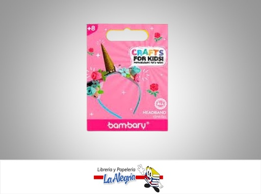 [7453086109953] KIT DE MANUALIDADES CINTILLO DE UNICORNIO DORADO MARCA BAMBARY