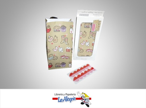 [763795766680] BOLSA DE REGALO 26.3X13.3CM CORAZONES CAJA DE 12 UND MARCA HALLMARK