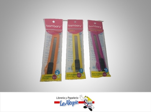 [7453086118115] CUCHILLA RETRACTIL 18 MM PLASTICO MARCA BAMBARY