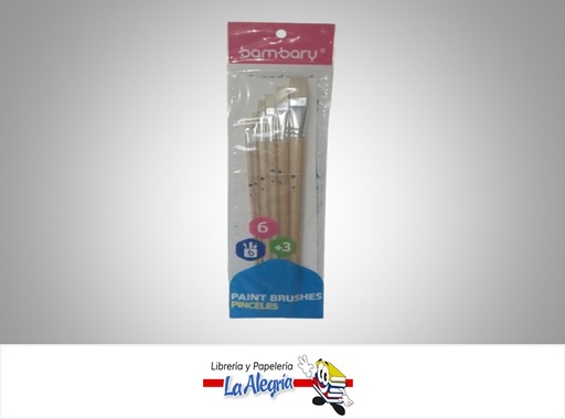 [7453086111536] PINCEL PLANO CERDAS NATURALES 2307510007 PAQ 6 UND MARCA BAMBARY