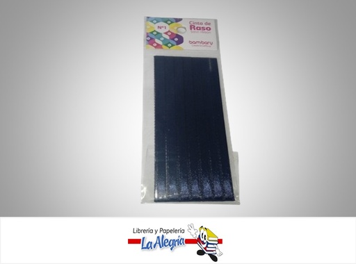 [7453086111857] CINTA RASO N°1 6232510495 PAQ 7MMX5MTS AZUL MARINO MARCA BAMBARY