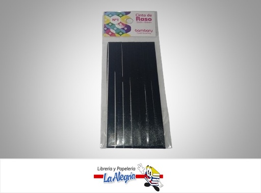 [7453086111789] CINTA RASO N°1 6232510960 PAQ 7MMX5MTS NEGRO MARCA BAMBARY