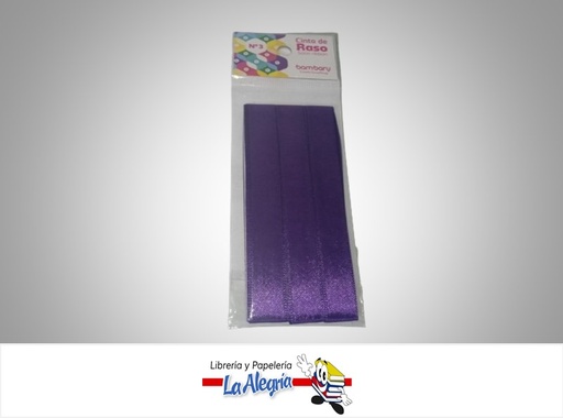 [7453086112113] CINTA RASO N°3 6232530540 PAQ 15MMX5MTS VIOLETA MARCA BAMBARY