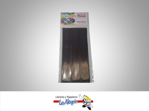 [7453086112199] CINTA RASO N°3 6232530700 PAQ 15MMX5MTS MARRON OSCURO MARCA BAMBARY