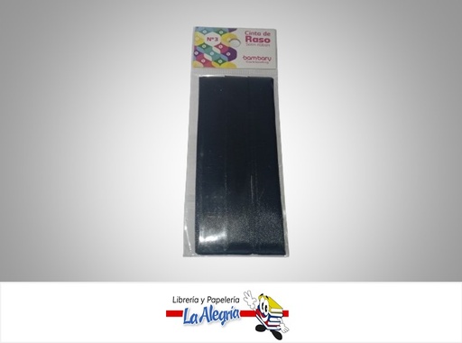 [7453086112137] CINTA RASO N°3 6232530960 PAQ 15MMX5MTS NEGRO MARCA BAMBARY