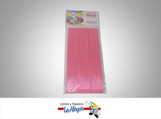 [7453086112212] CINTA RASO N°3 6232530995 PAQ 15MMX5MTS FUCSIA NEON MARCA BAMBARY