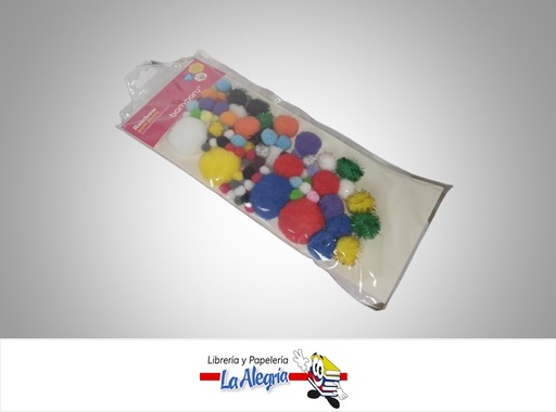 [7453086113899] POMPONES COLORES VARIOS 390-3015/001 PAQ 100 PZAS MARCA BAMBARY