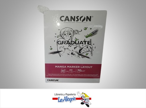 [3148950060921] BLOCK CANGRAD MANGA MARKER LAYOUT 50 HOJAS A3 70G MARCA CANSON