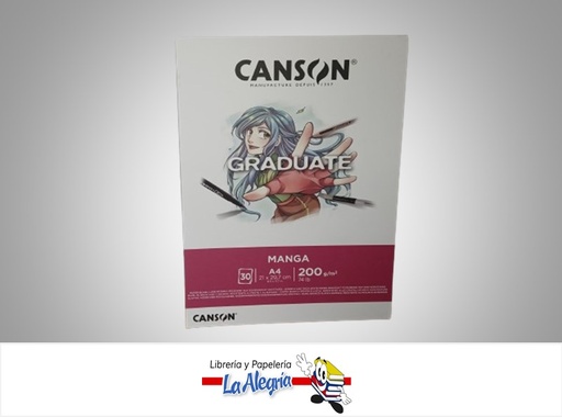 [3148950060778] BLOCK CANGRAD MANGA 30 HOJAS A4 200G MARCA CANSON