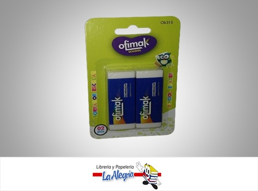 [6935467120319] BORRADOR DE GOMA OK31S PAQ 2 UND MARCA OFIMAK