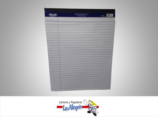 [704831777383] BLOCK NOTA RAYADO  21.5X29.6 CM 50 HOJAS MARCA OFIMAK