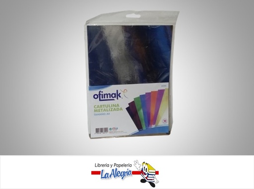 [638126960191] CARTULINA METALIZADO OK486 CARTA COLORES SURTIDO PAQ 10 PZA MARCA OFIMAK