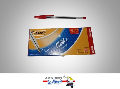 [BIC01ROJ] BOLIGRAFO DURAMAS TRANSPARENTE ROJO UND MARCA BIC