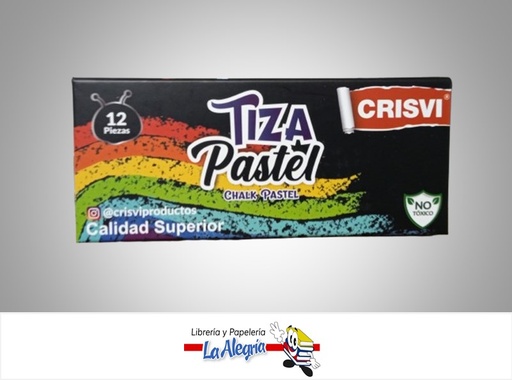[7598874011244] TIZA PASTEL SUAVE 0012 PAQ12 COLORES MARCA CRISVI