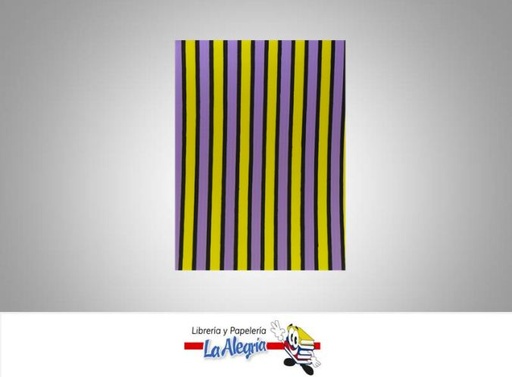 [FFDC007] FOAMI ESTAMPADO FRANJA DOBLE CARTA VIOLETA AMARILLO UND MARCA S/M