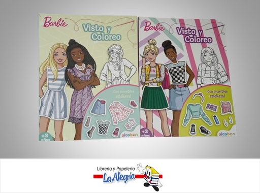 [6014417154120] LIBRO VISTO Y COLOREO BARBIE TEMATICA INFANTIL MARCA SICOBEN