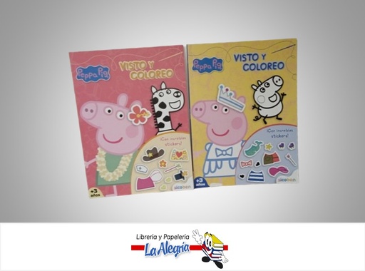 [6014417148150] LIBRO VISTO Y COLOREO PEPPA PIG TEMATICA INFANTIL MARCA SICOBEN