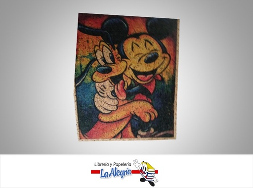 [PINCORCMICKEY] PINTURA SOBRE CORCHO MICKEY Y PLUTO 47.5X68CM