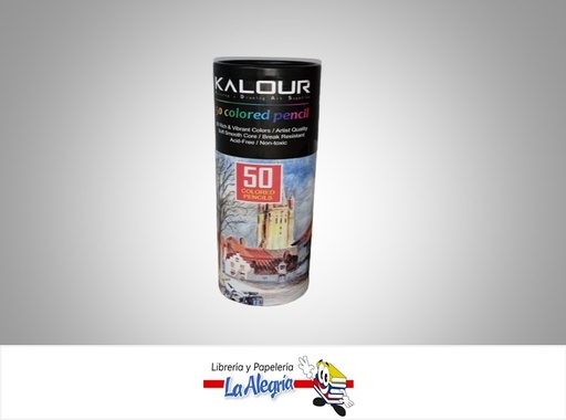 [KAL50CIL] LAPICES DE COLORES CILINDRO DE 50 UNIDADES MARCA KALOUR