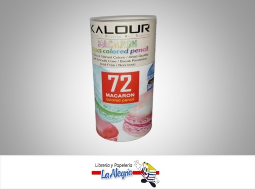 [KAL72CIL] LAPICES DE COLORES MACARON CILINDRO DE 72 UNIDADES MARCA KALOUR