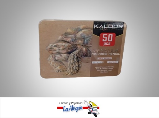 [KALAUR50M] LAPICES DE COLORES MACARON METALIZADO LATA 50 COLORES MARCA KALOUR