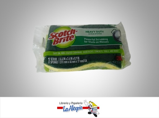 [021200000003] ESPONJA USO DOMESTICO HEAVY DUTY 111X66X17MM MARCA SCOTCH BRITE
