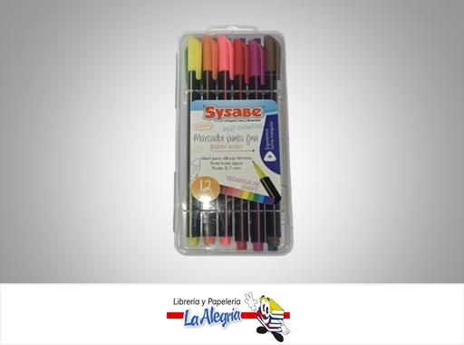 [7591213027739] MARCADOR FINE LINER TRIANGULAR 0.7MM MARPF-12; 12 UND MARCA SYSABE