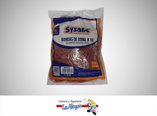 [7591213021331] LIGA DE GOMA N°18 LM18114R 113 GR ROJA MARCA SYSABE