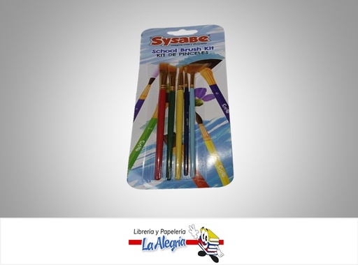 [7591213001388] PINCEL ESCOLAR 08010012 PAQ 5 PZA MARCA SYSABE