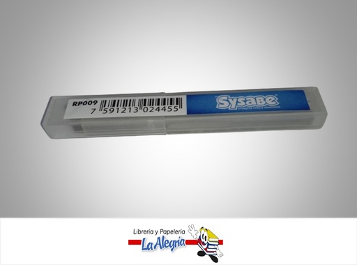 [7591213024455] REPUESTO CUCHILLA, EXACTO RP009 MEDIANA PAQ 10 UND MARCA MARCA SYSABE