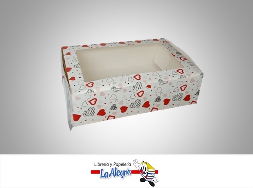 [TOS5AMTBCV] CAJA DE REGALO TOSCANA N°5 AMORE CON VISOR TIPO B 8.5X21X29.5 CM CORAZONES MARCA PRESTO PACK