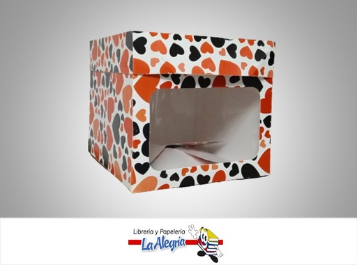[RO1AMTACV] CAJA DE REGALO ROMA N°1 AMORE CON VISOR TIPO A 19X21X21 CM CORAZONES MARCA PRESTO PACK