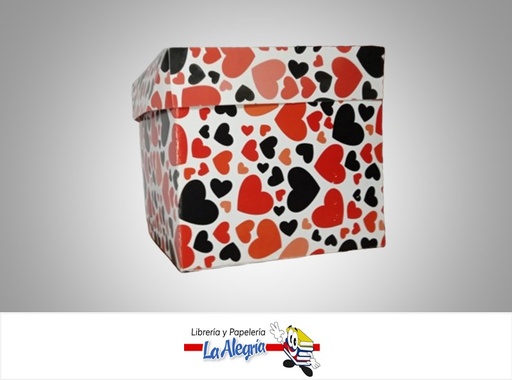 [RO1AMTASV] CAJA DE REGALO ROMA N°1 AMORE SIN VISOR TIPO A 19X21X21 CM CORAZONES MARCA PRESTO PACK