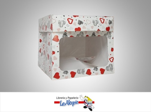 [RO1AMTBCV] CAJA DE REGALO ROMA N°1 AMORE CON VISOR TIPO B 19X21X21 CM CORAZONES MARCA PRESTO PACK