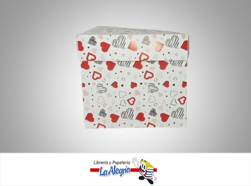 [RO1AMTBSV] CAJA DE REGALO ROMA N°1 AMORE SIN VISOR TIPO B 19X21X21 CM CORAZONES MARCA PRESTO PACK
